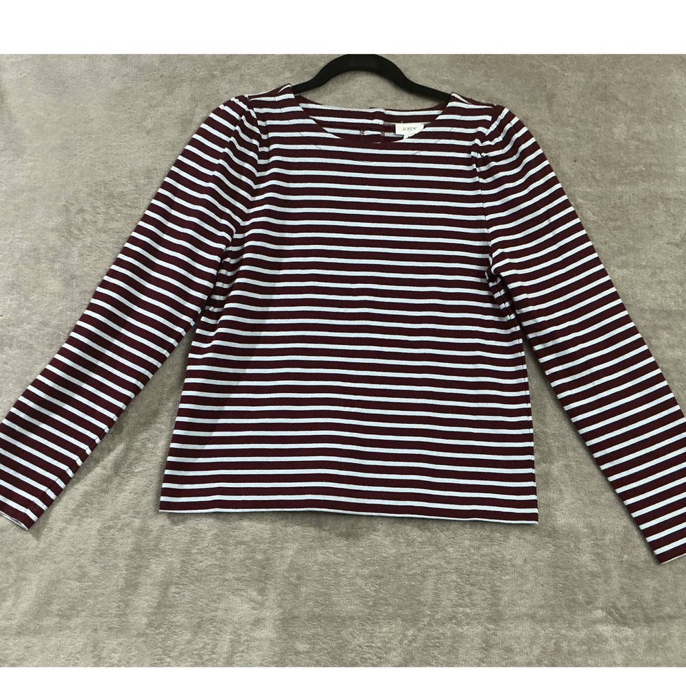 J.Crew Striped Button Back Top Women Small‎ Preppy Nautical Capsule Parisian